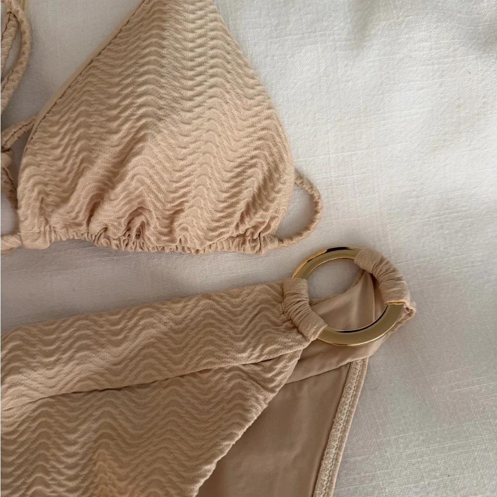 Monday Swimwear Vanilla Chevron Bikini Set